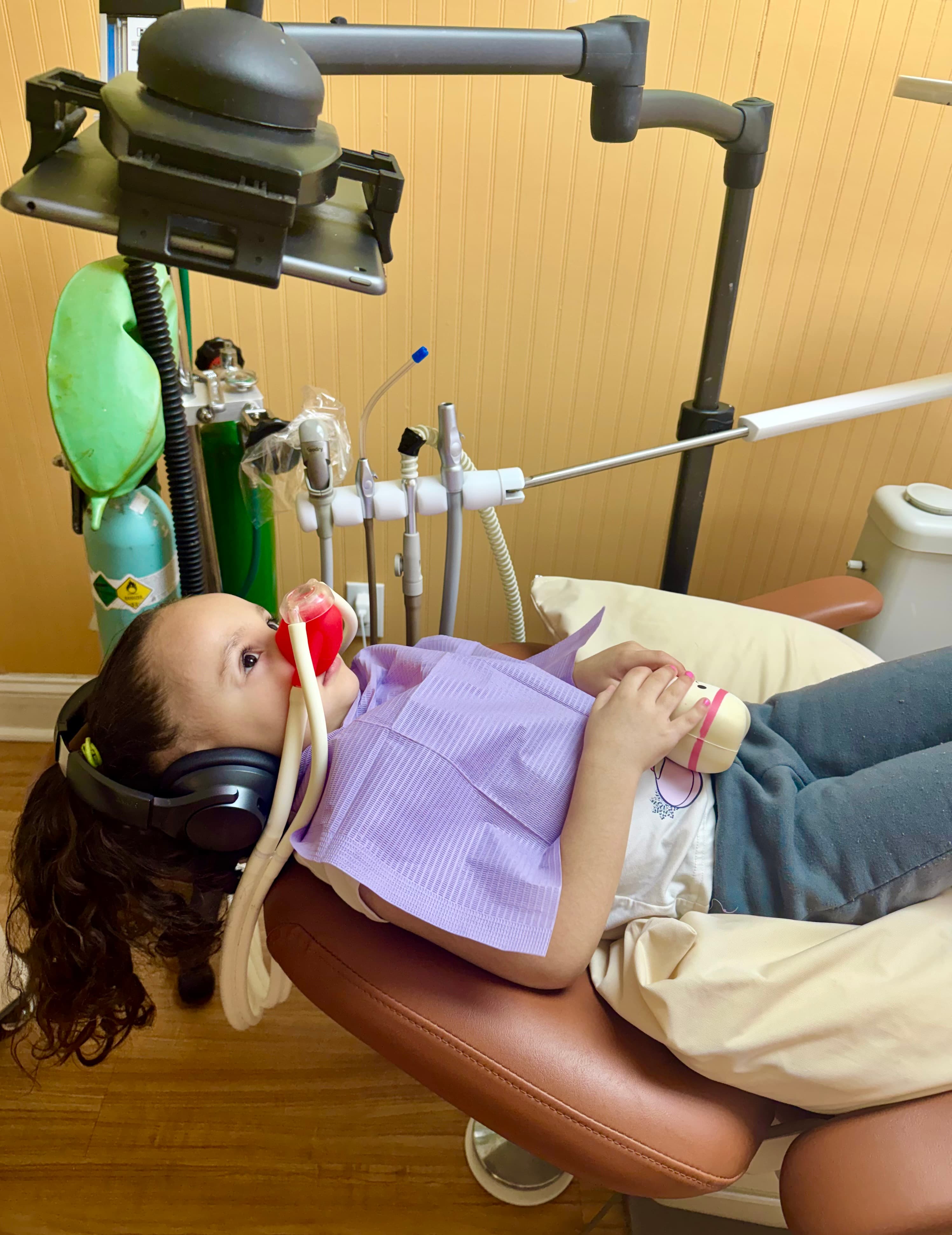 Child relaxed with nitrous oxide at Tooth Time Dentistry Hartford CT