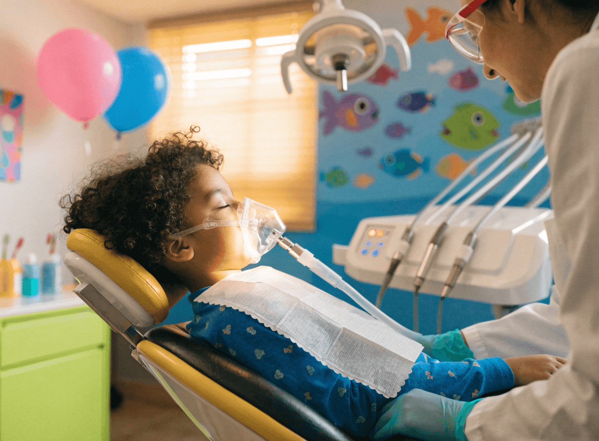 Child relaxed with nitrous oxide at Tooth Time Dentistry Hartford CT